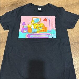 The Simpson Family Black Graphic T-Shirt with Cartoon Print